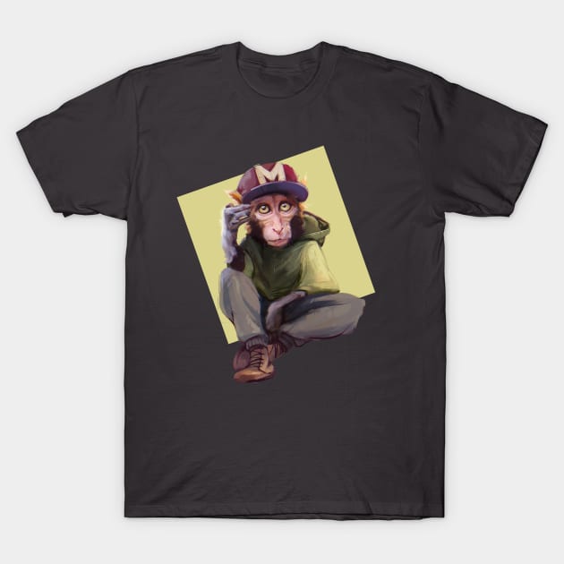 Monkey 01 T-Shirt by RamonMascaros